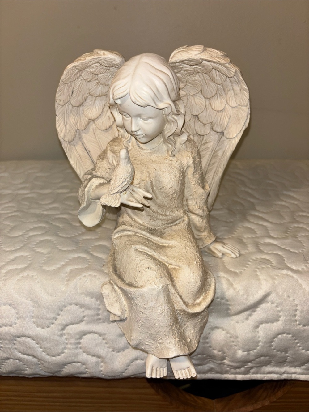 Romantic White Angel Figurine Accent